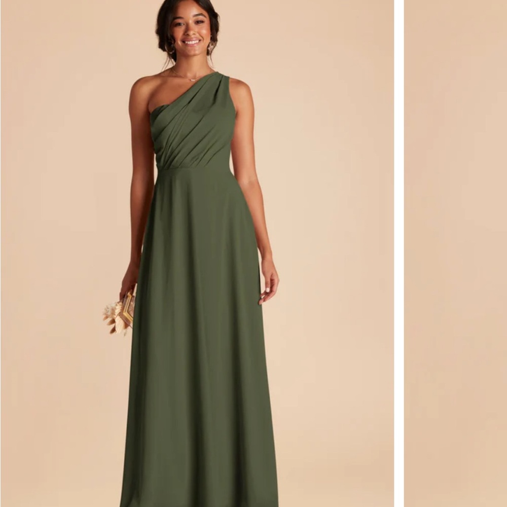 Birdy Grey One-Shoulder Olive Green Bridesmaid Dress